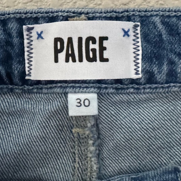 Paige Leenah Wide Leg Jeans 30 Volar Med Blue Denim Relax Casual Minimalist Chic - Picture 14 of 14